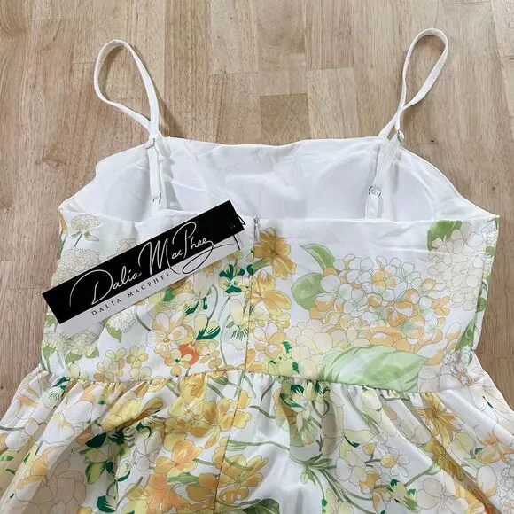 NWT - Dalia MacPhee Yellow and Green Floral Maxi Fit n Flare Sundress Size Large - Picture 6 of 12
